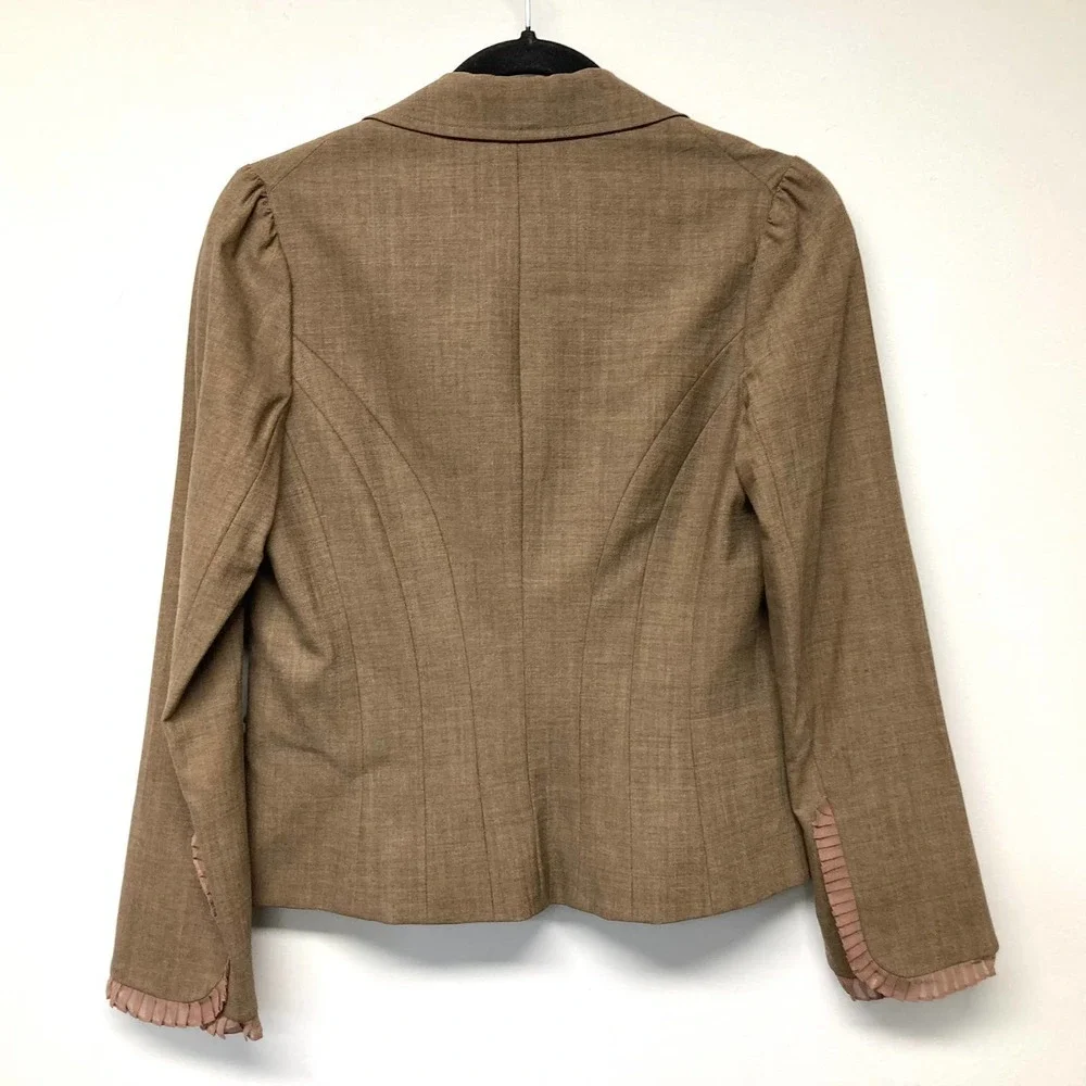 Rebecca Taylor tan 2 piece wool suit - Picture 3 of 11